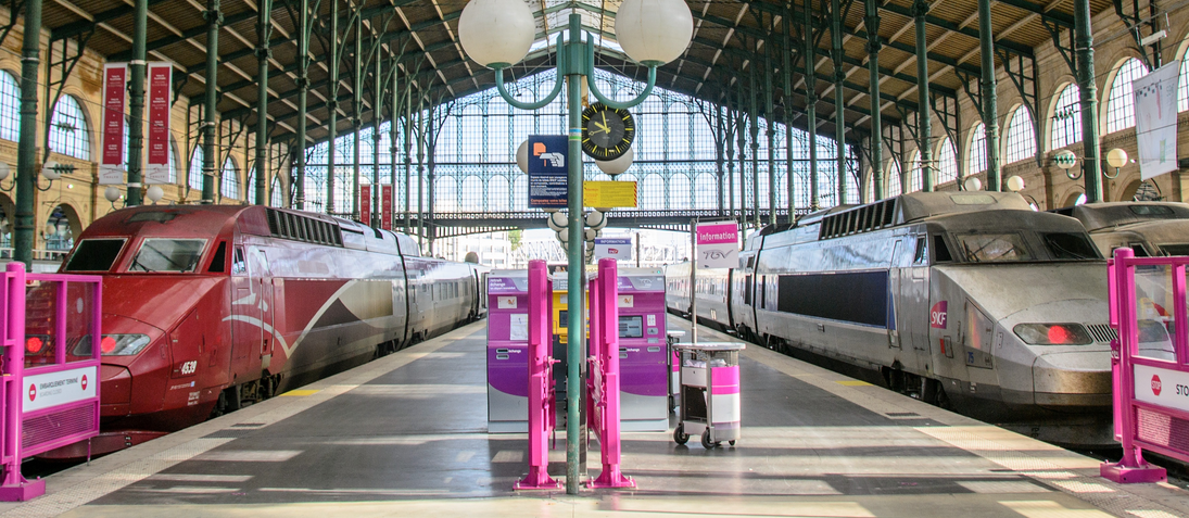 Manifestation surprise de cheminots grévistes à la gare de Lyon