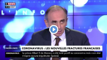 Coronavirus. Selon Éric Zemmour, «Des Africains disent que c’est une maladie de Blancs, qu’ils sont protégés par Allah» (Vidéo)