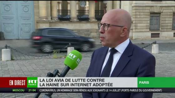 Eric Ciotti (LR) estime que la loi Avia constitue un « un recul pour la liberté d’expression » dans notre pays (Vidéo)