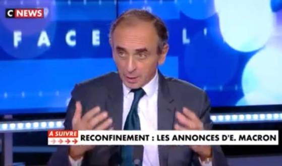 Eric Zemmour : « En reconfinant, on nous mène à la mort économique (…) La politique d’un pays est défini par l’engorgement des hôpitaux…» (Vidéo)