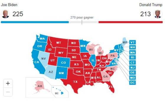 Etats-Unis: duel serré entre Donald Trump et Joe Biden pour l'élection présidentielle malgré la propagande intensive des médias mainstream