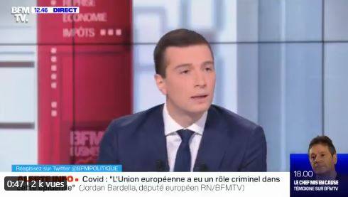 Jordan Bardella (RN) sur les restaurants clandestins: "J'ai du mal à condamner des gens qui ne peuvent plus travailler depuis un an"