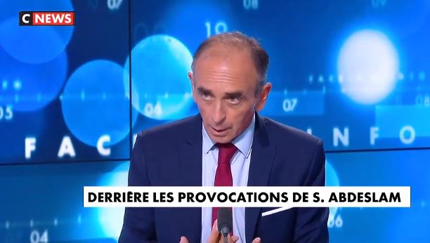 Pour Eric Zemmour : « Salah Abdeslam n’est pas un provocateur mais un musulman. Il a suivi Mahomet à la lettre »