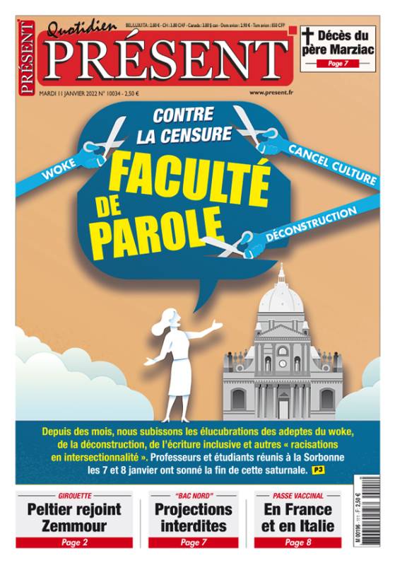 La Une de Présent du 11/01/2022