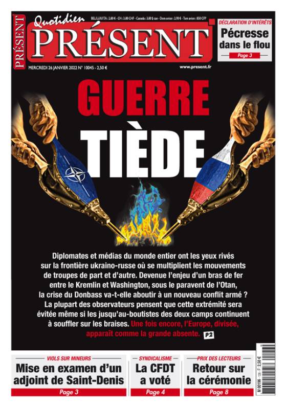 La Une de Présent du 26/01/2022