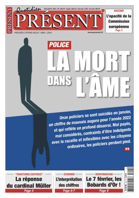La Une de Présent du 02/02/2022