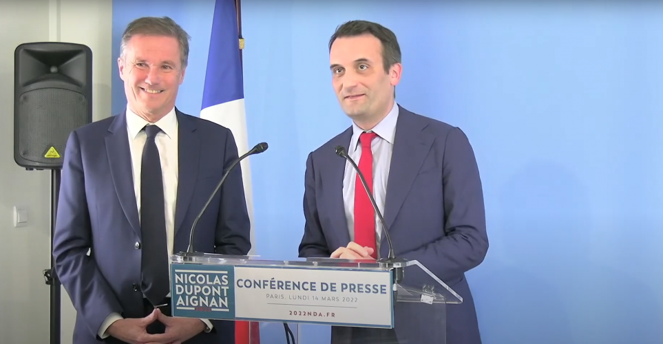 Florian Philippot annonce se rallier à Nicolas Dupont-Aignan