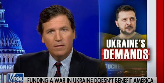 Tucker Carlson journaliste à Fox News réagit aux demandes financières de Zelensky : "Nous ne devons rien à ce type[…]. Il entraîne tout l'Occident vers une guerre nucléaire."