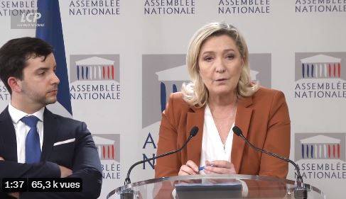 Marine Le Pen : "Si le gouvernement utilise le 49.3 pour faire passer la réforme des retraites, nous déposerons une motion de censure et nous voterons l’intégralité de celles déposées par d’autres groupes" (Vidéo)