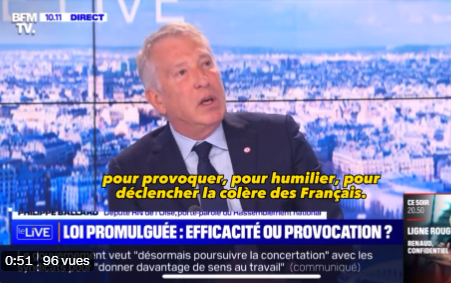 Philippe Ballard (RN) : "L’ADN d’Emmanuel Macron, c’est de provoquer les Français. Il incarne le mouvement perpétuel pour provoquer, humilier et déclencher la colère des Français"