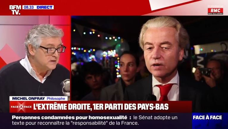 Pour Michel Onfray, Geert Wilders s'est imposé aux Pays-Bas "parce qu'il y a de la misère, de la pauvreté et du chômage" en Europe