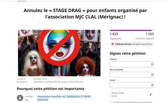 Polémique autour d'un stage de drag-queen destiné à des enfants à partir de 11 ans près de Bordeaux
